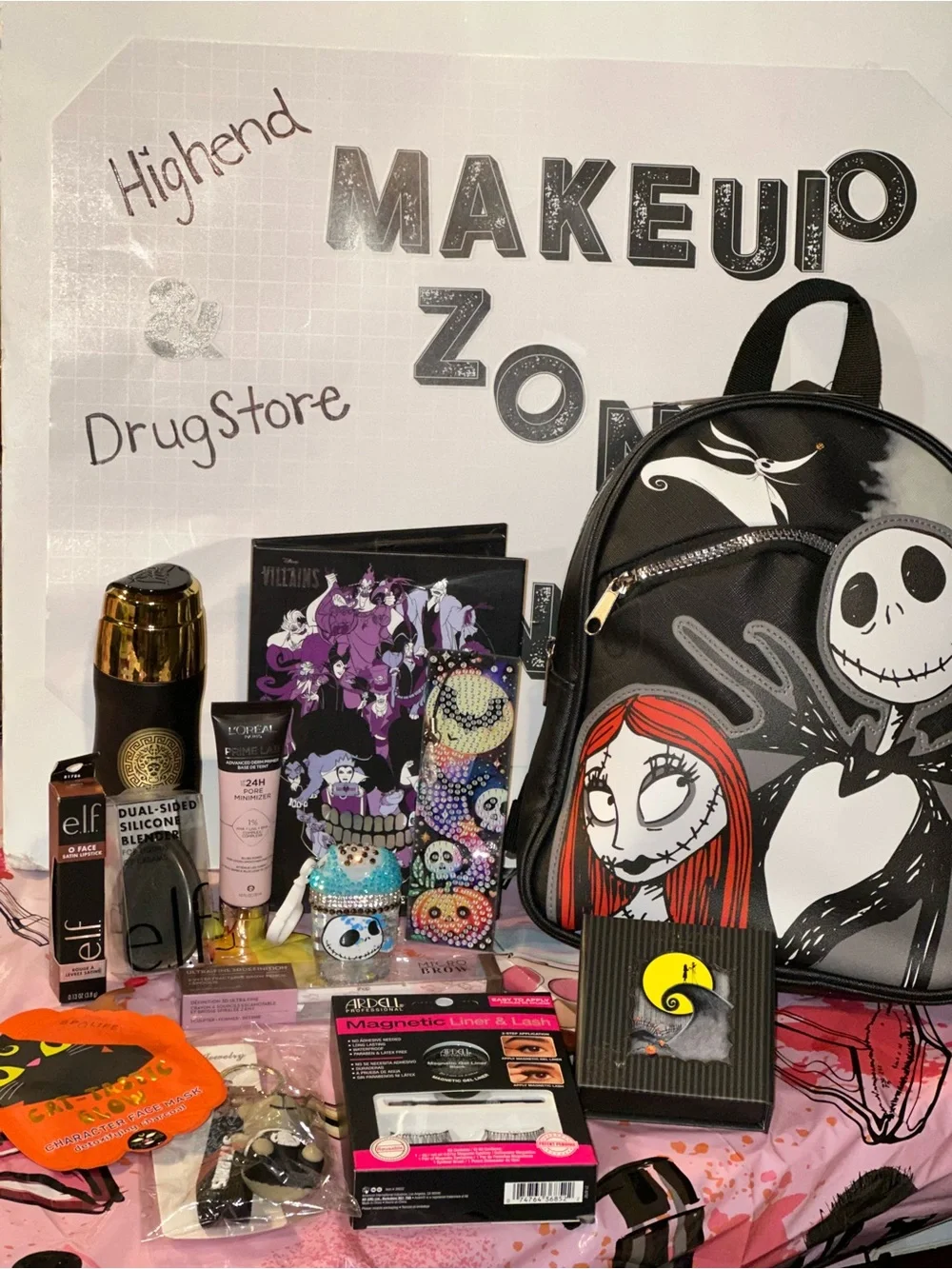 The Nightmare Before Christmas Jack & Sally BOO BACKPACK PURSE BUNDLE